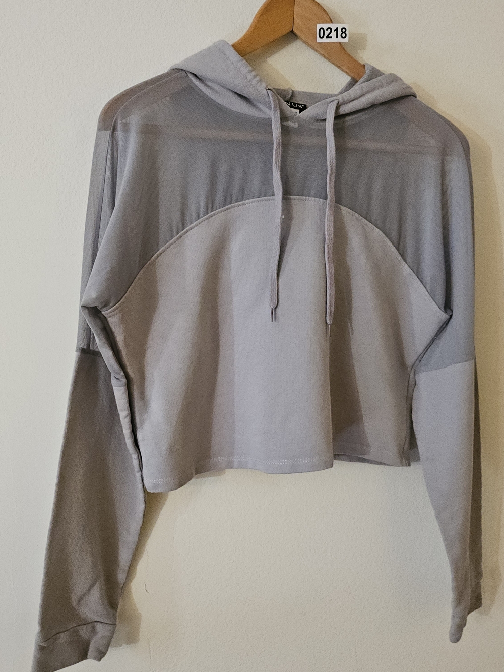VENUS Lavender Gray Cropped Hoodie 218